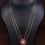 Thumbnail: Layered Kundan necklace - Ruby red with pearls