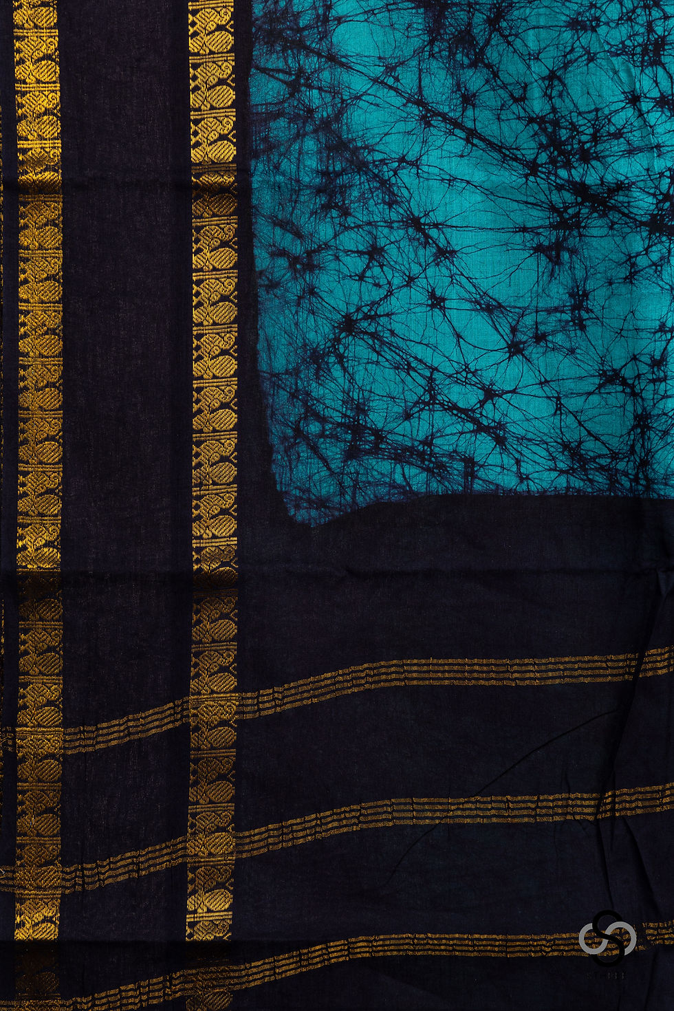 Thumbnail: Sungudi - Batik  - Teal with Navy blue