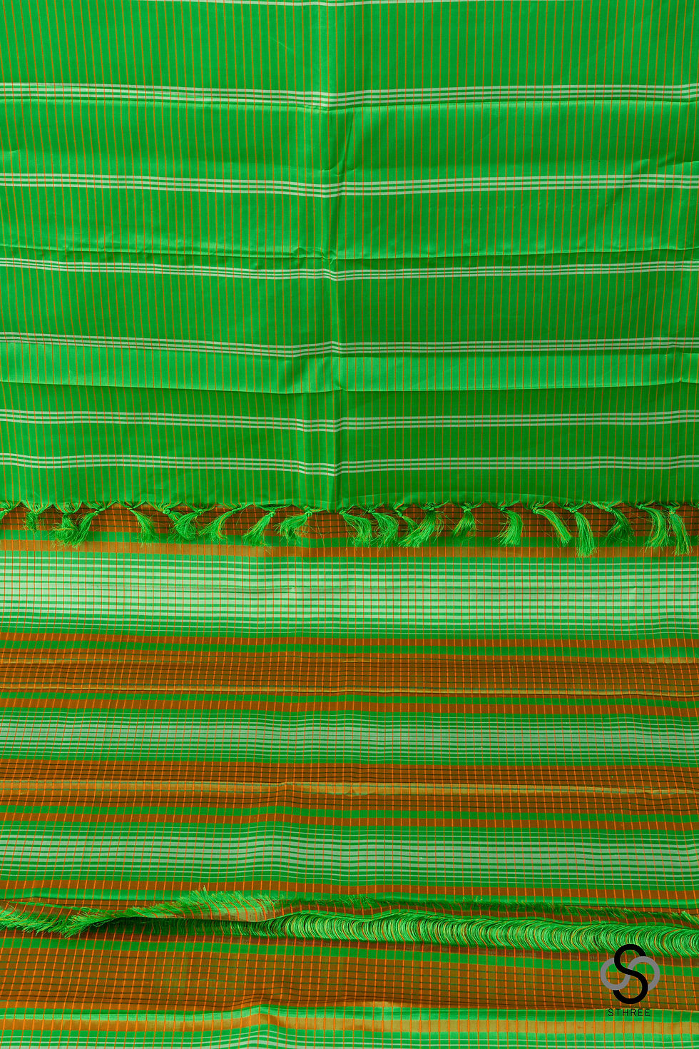 Thumbnail: Koorainadu silk -  Green checks