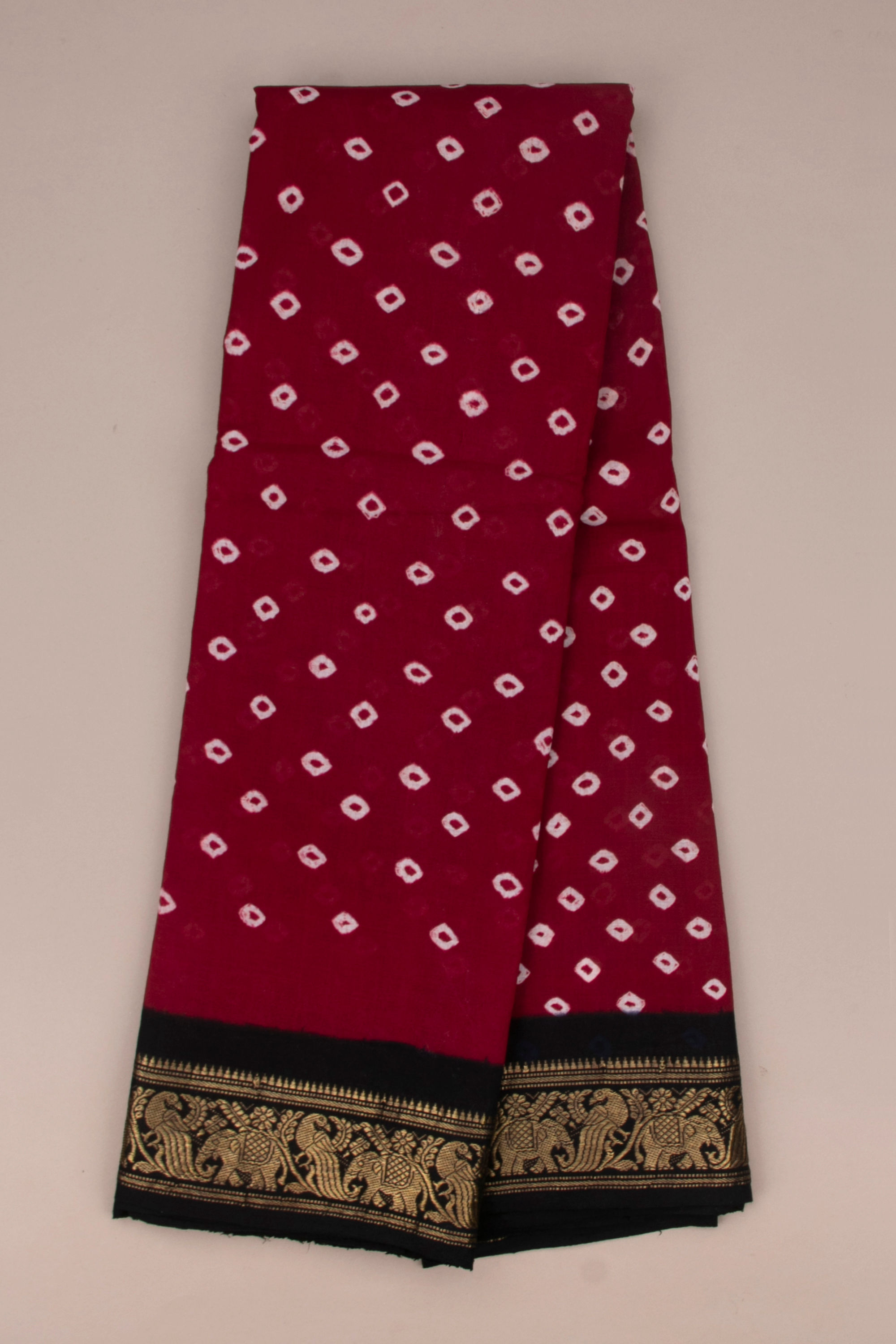 Sungudi kaikattu - Maroon and black -Code ST5