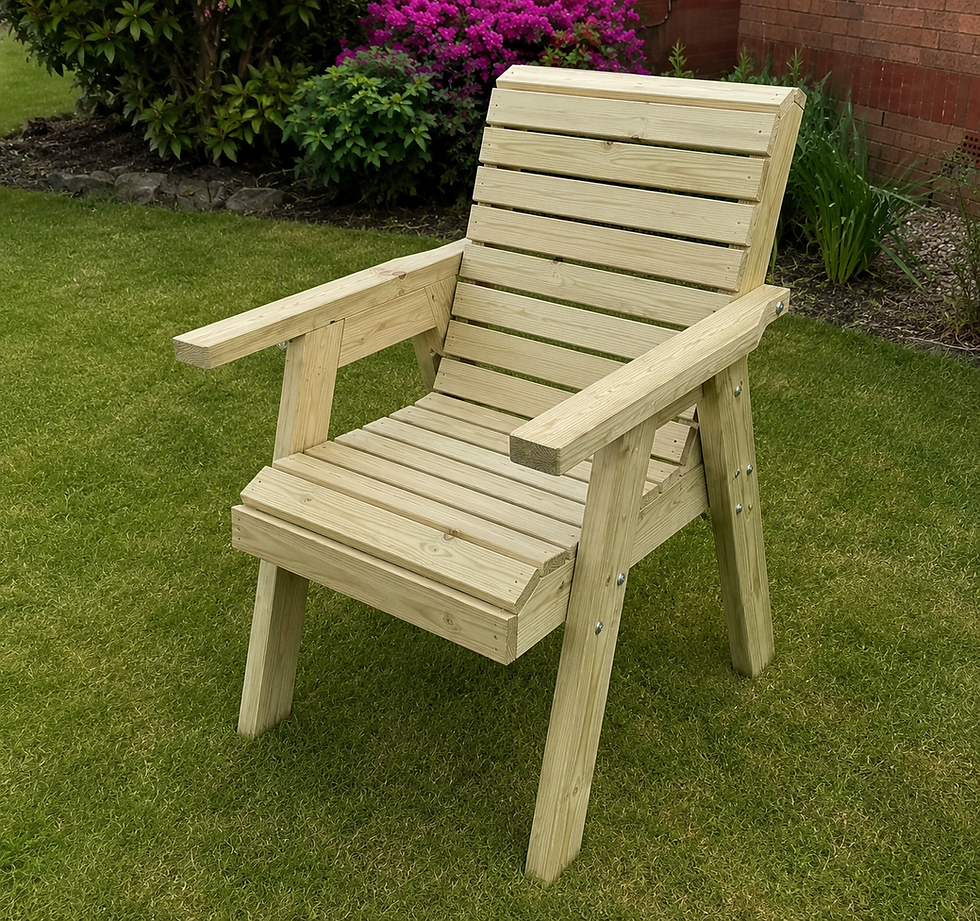 Thumbnail: Handmade Wooden Garden Chair