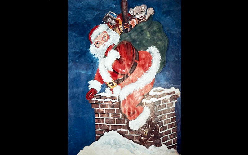 Mural of Santa, Acrylic on board - 1987
