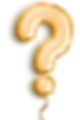 A large gold question mark