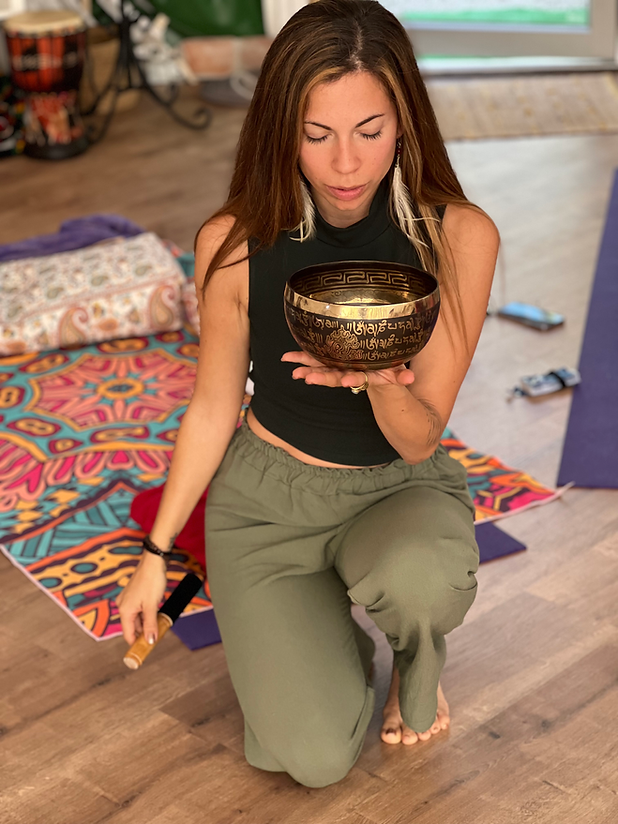 Carmen Jaguar sound healing with bowls