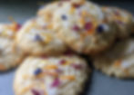 Iced cookies decorated with dried edible Cornflower petals
