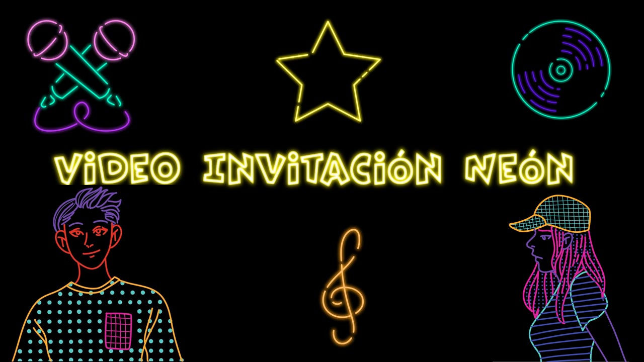 Video Invitación Neon / Fluo - Nico
