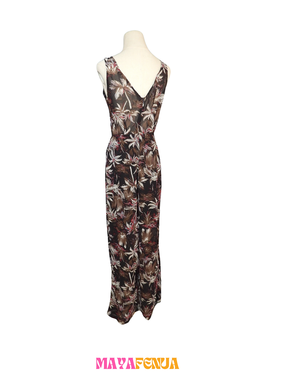 Miniature : ROBE LONGUE NOIRE À FLEUR FENDUE - LUCAS & EMMA - M/L