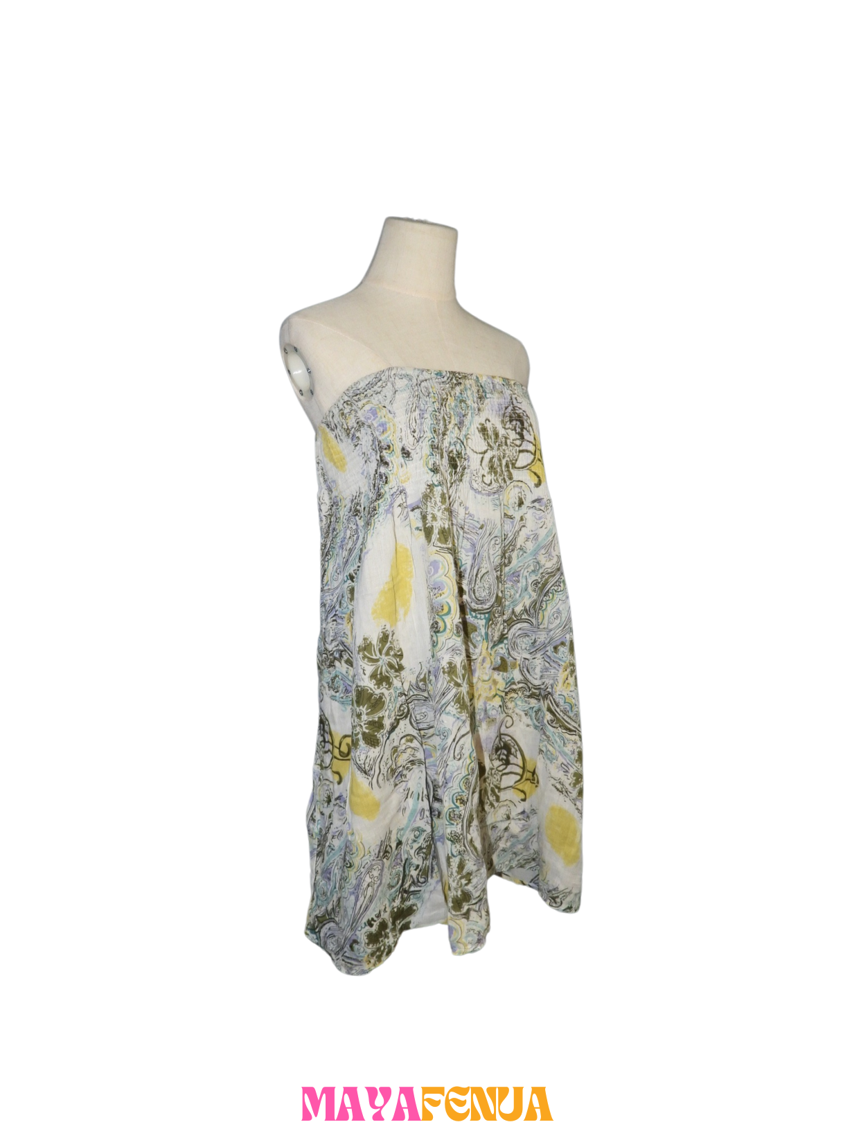 ROBE À FLEURS VERTES - CI SONO - M