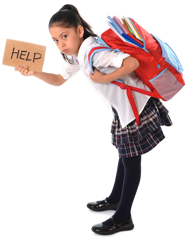 back pain from backpack college