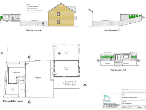 Architectural drawing for a retrospective planning application