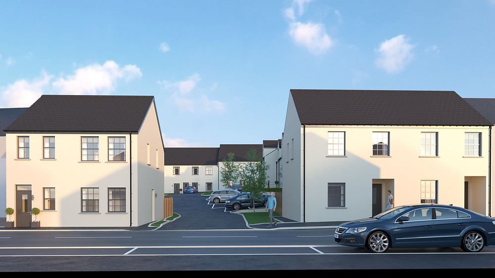 View of new dwellings from entrance