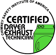 "Certified Dryer Exhaust Technician logo issued by the Chimney Safety Institute of America. Neuens Chimney Service, Eagle River, WI, is certified for expert dryer vent care.