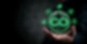Businessman holding a green sustainability icon representing circular economy, eco-friendl
