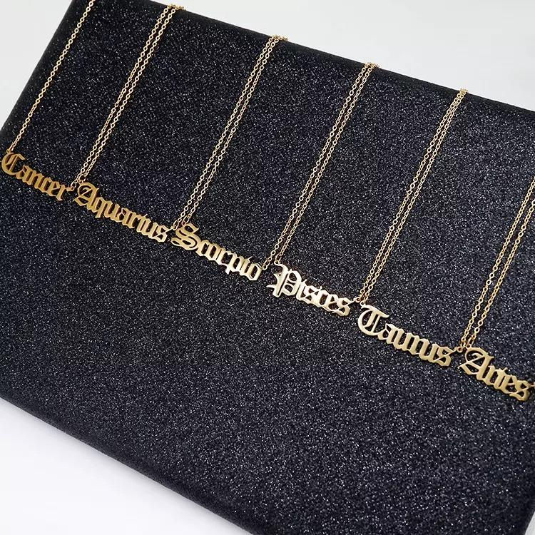 Thumbnail: Old English Zodiac Necklace