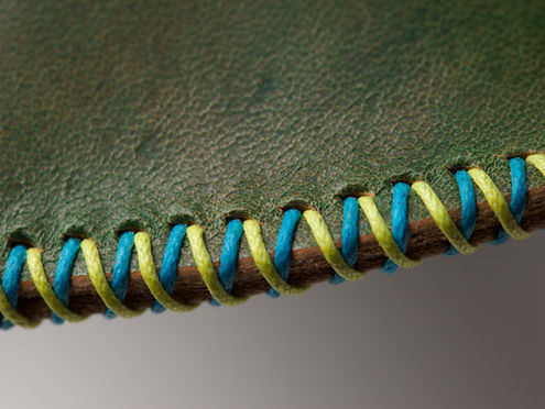 Hand-dyed & hand-cross-stitched Horween horsehide eyeglasses case