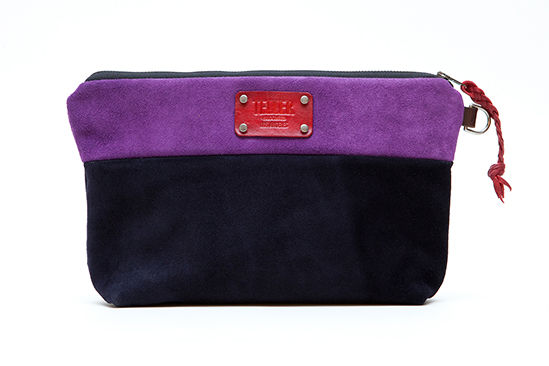 MELISSA - AT 1:15 AM ON FRIDAY (cow suede clutch with a full grain latigo strap)