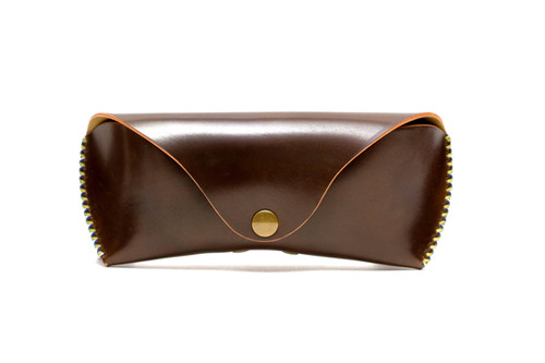 HORWEEN Shell Cordovan Case - ARMAGNAC (Double cross-stitched