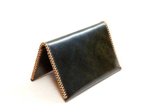 cross-hand-stitched Horween shell cordovan card case