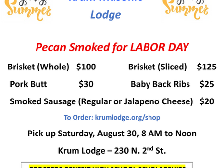 Krum Masonic Lodge Labor Day BBQ