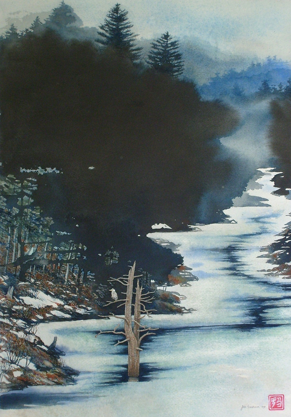 Heron on Early Spring Pond