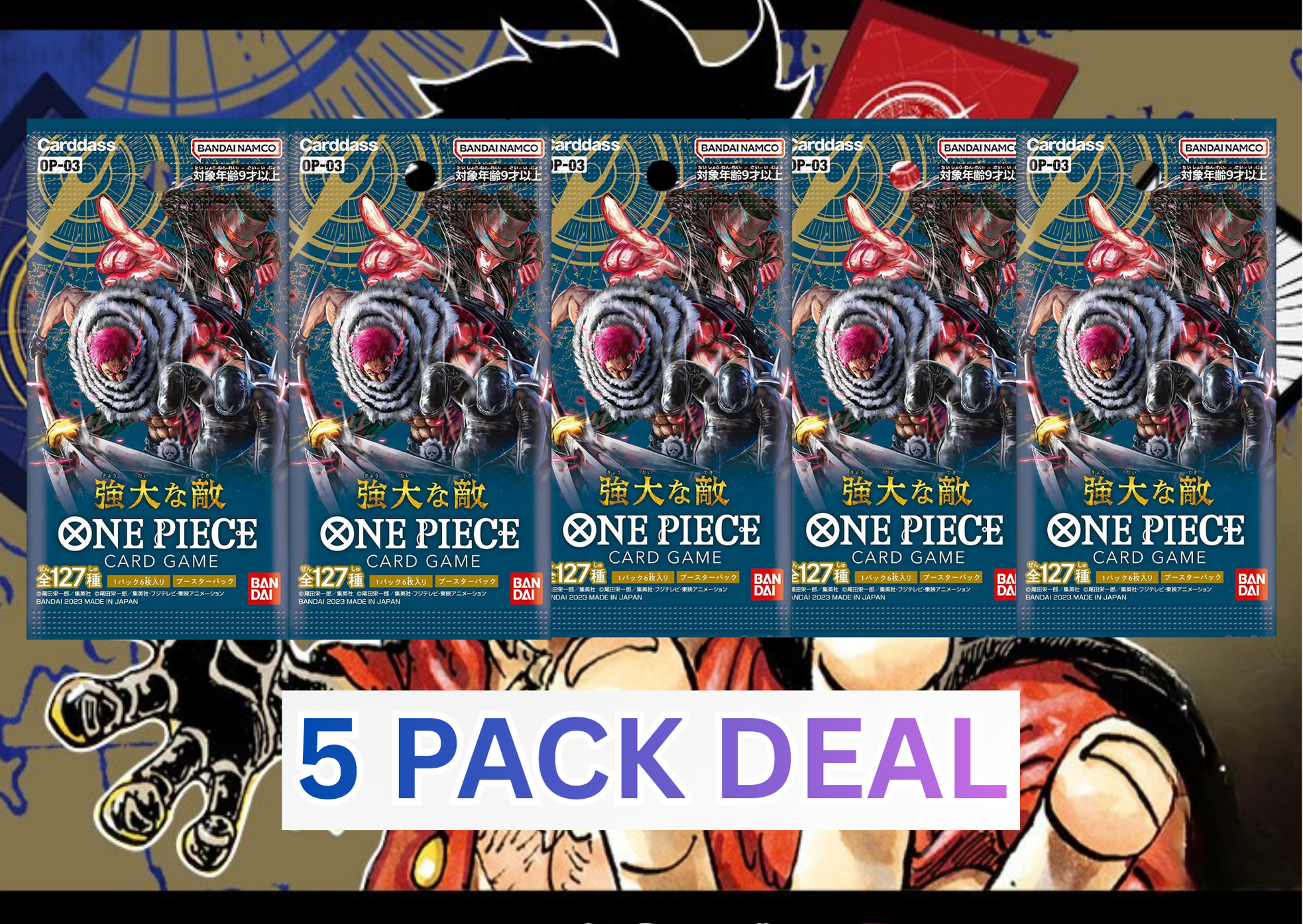 One Piece Pillars of Strength TCG 5 Pack Bundle