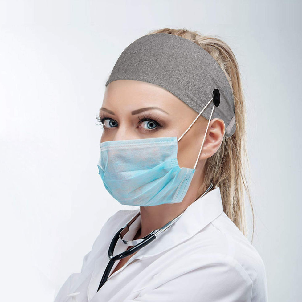 थंबनेल: 4Pcs Headbands with Buttons Face mask for Doctor Nurse Protect Ears Elasticity 