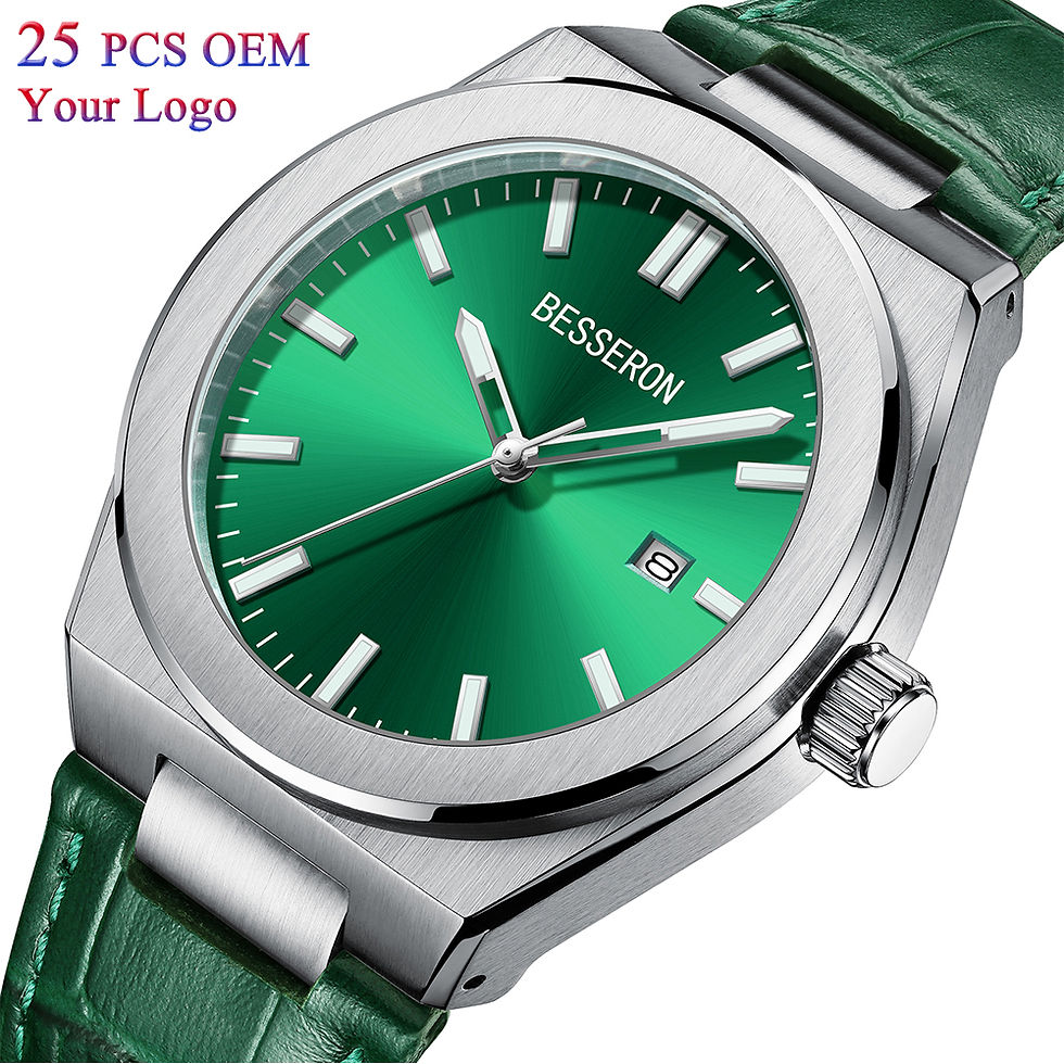 Thumbnail: Besseron Custom Logo Relogio Clock Waterproof Watch Hand Stainless Leather Mens