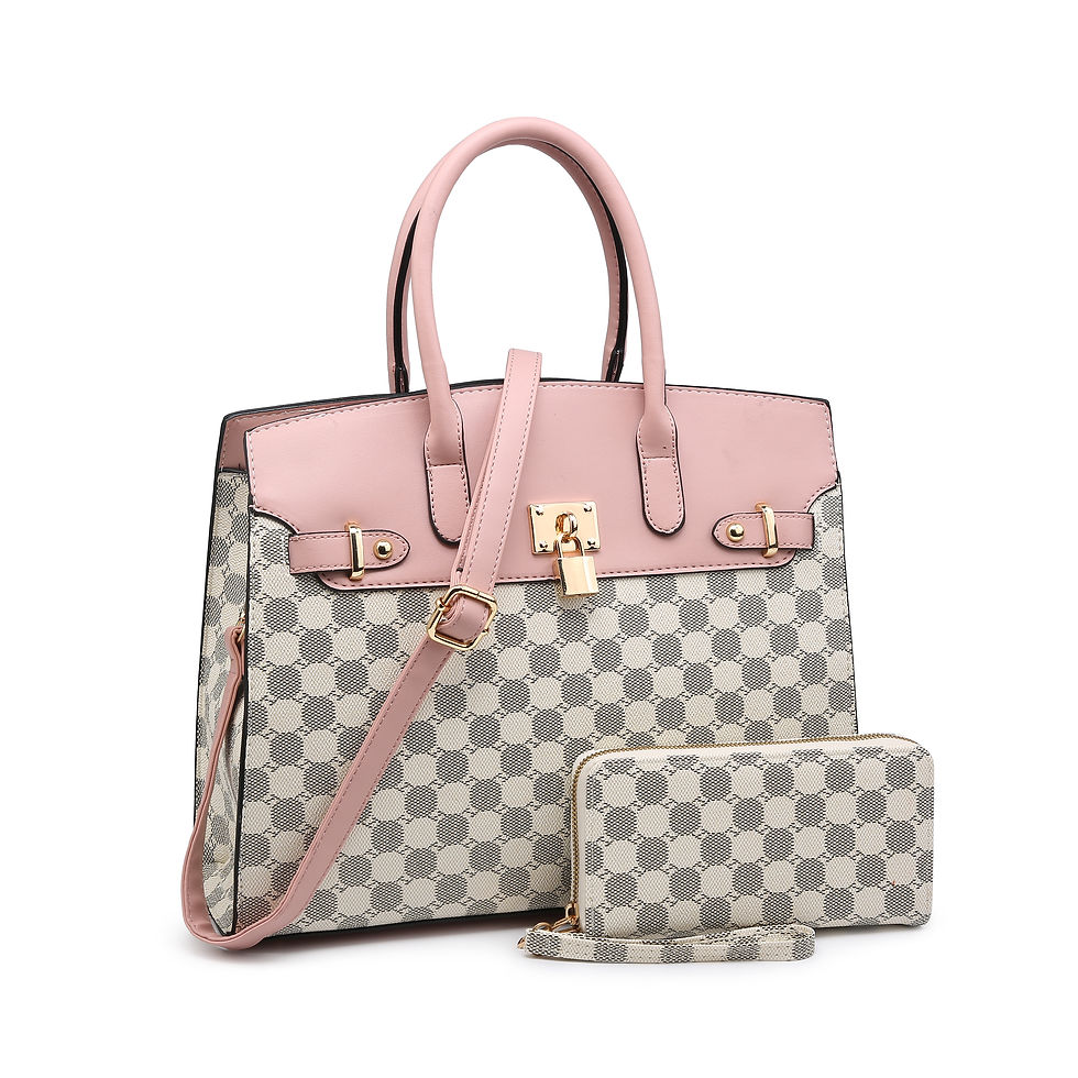 Миниатюра: Poppy Vegan Leather Top Handle Satchel Handbag Tote Bag with Wallet & Shoulder 