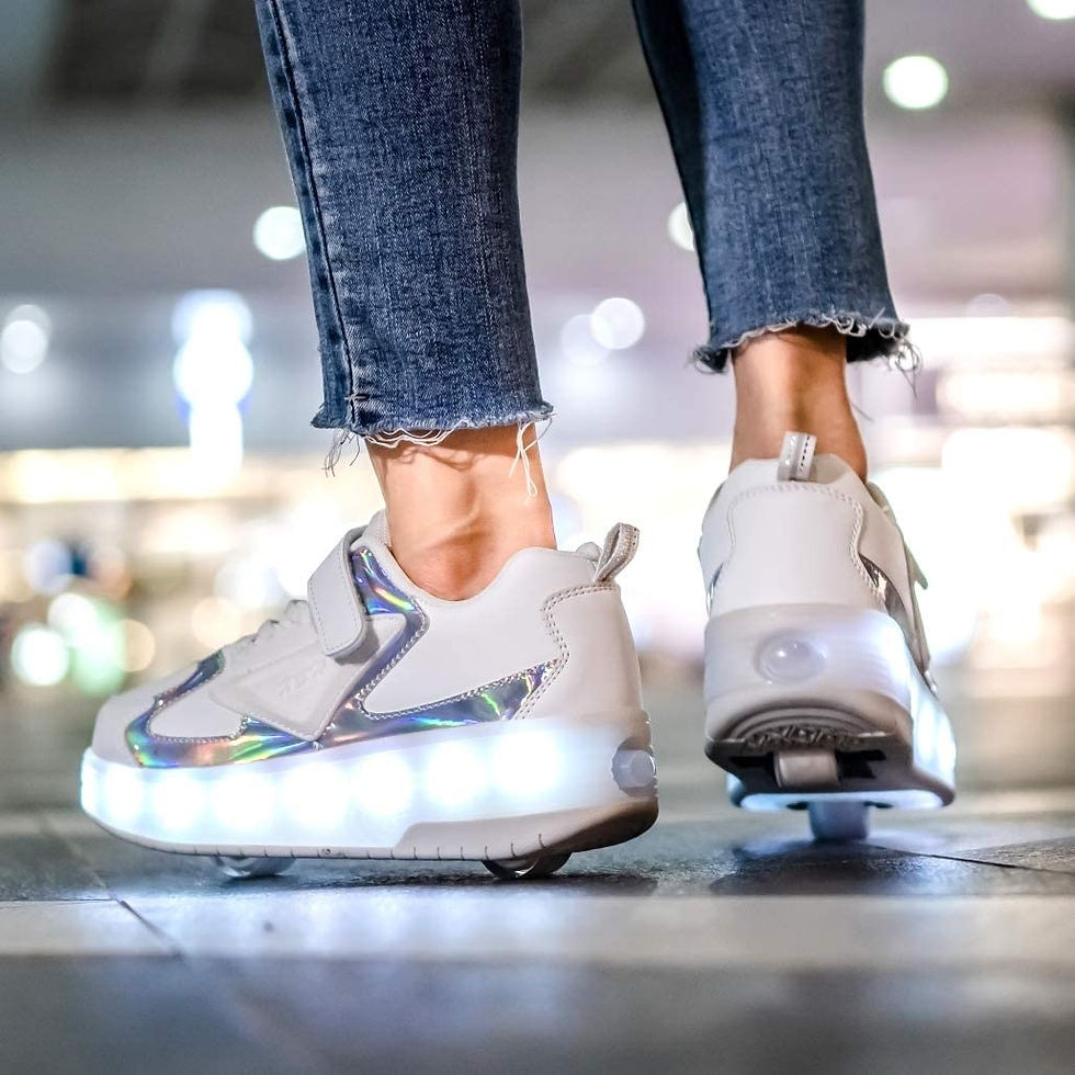 Thumbnail: HHSTS Kids Shoes with Wheels LED Light Color Shoes Shiny Roller Skates Skate Sh