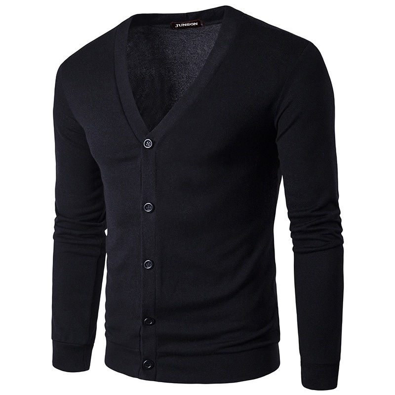 الصورة المصغرة: Mens Casual Slim Fit Cardigans V-Neck Basic Designed Long Sleeve Button Down Co