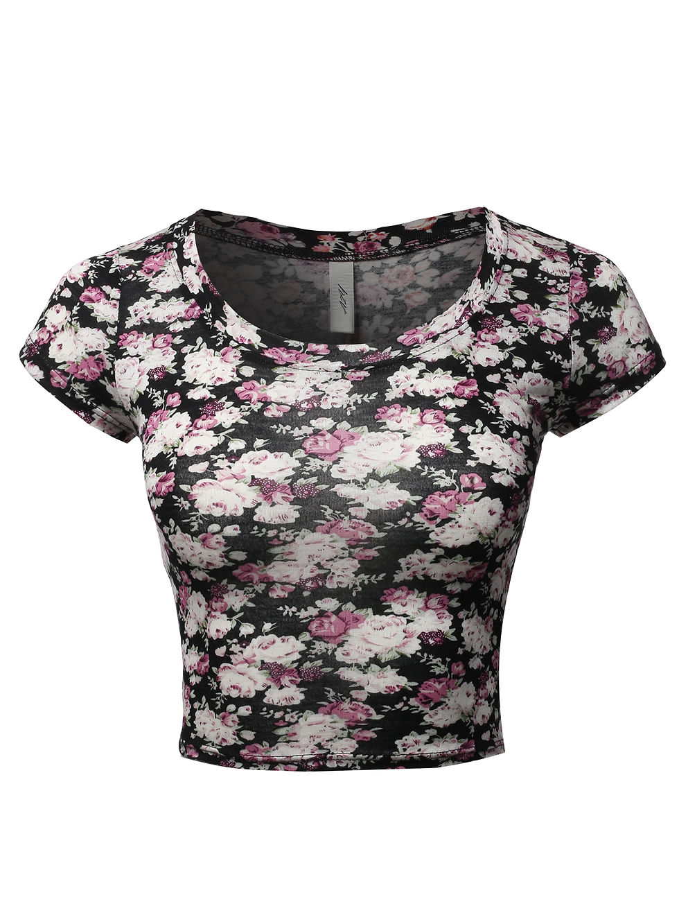 Миниатюра: A2Y Women's Basic Solid Printed Scoop Neck Cap Sleeve Fitted Crop Rayon Top Tee