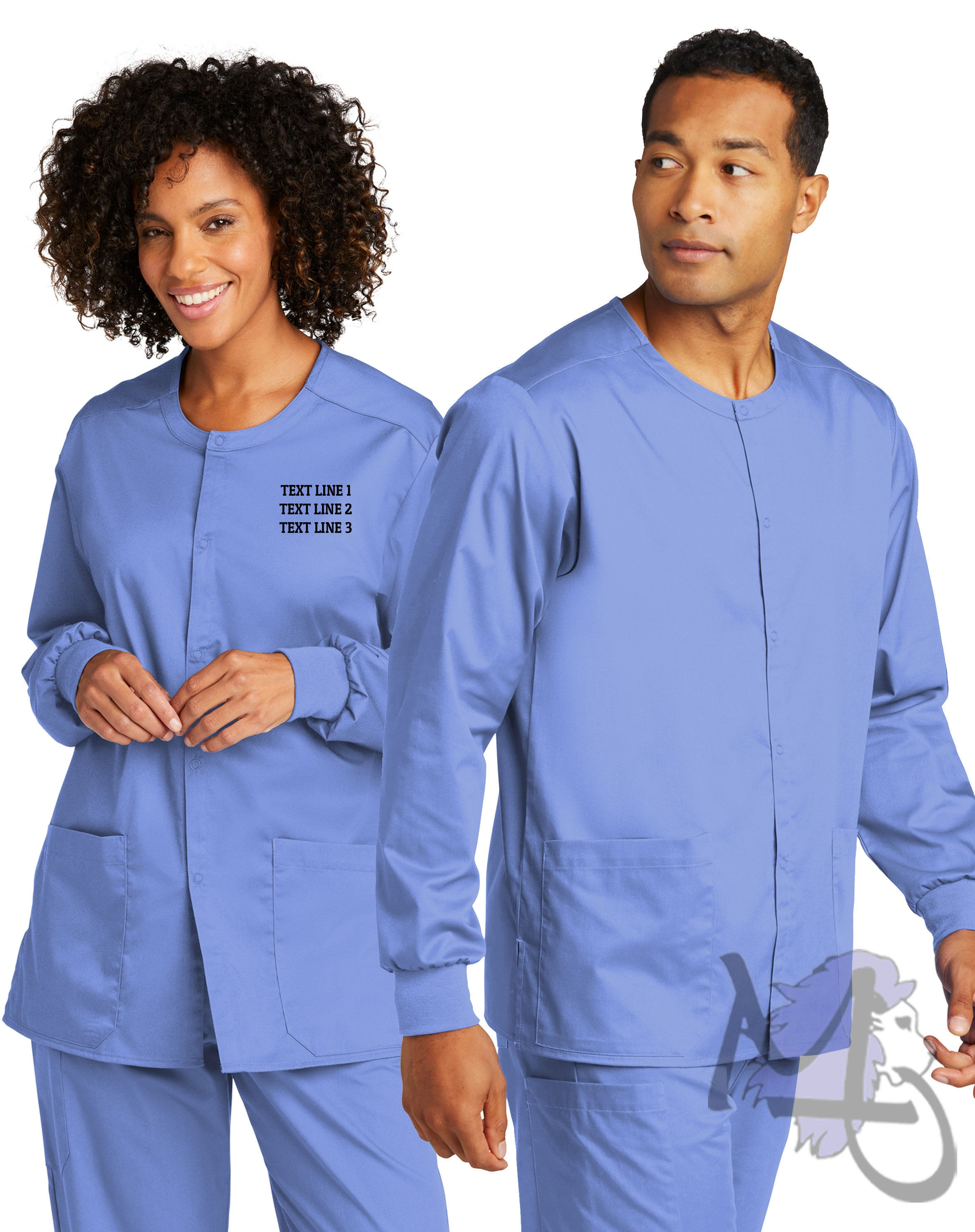 WonderWink Unisex WorkFlex Snap-Front Scrub Jacket - Embroider with your Name &