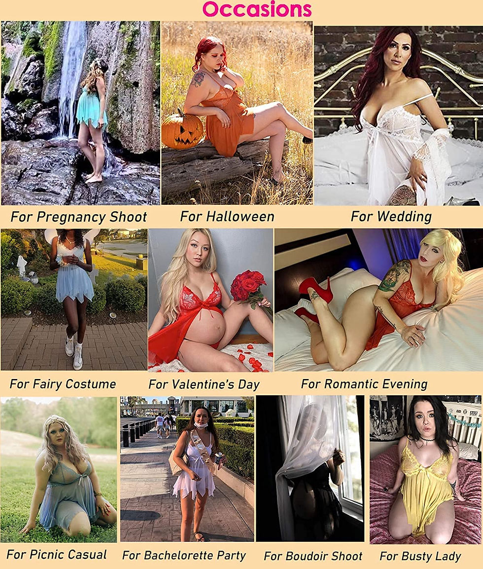 Thumbnail: Avidlove Lingerie for Women Lace Babydoll Sleepwear Boudoir Outfits Plus Size L