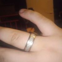 サムネイル： Fashion Men 8mm Silver Tungsten Carbide Ring Vintage Meteorites Pattern Wedding
