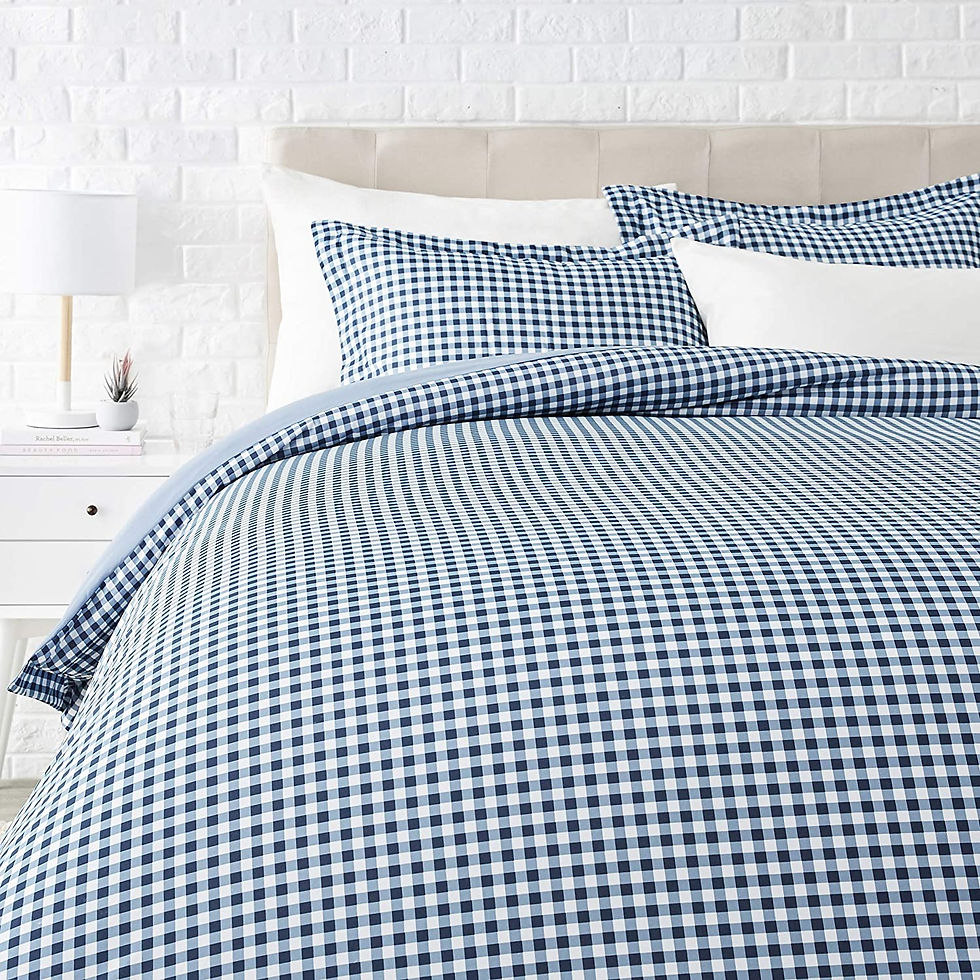الصورة المصغرة: Amazon Basics Light-Weight Microfiber Duvet Cover Set with Snap Buttons - King,