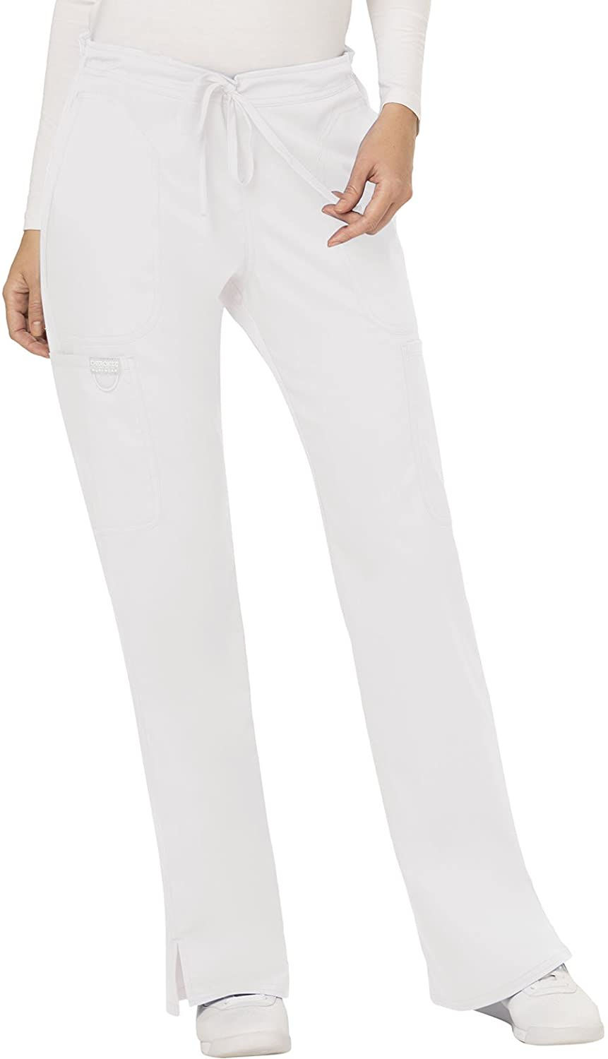 Thumbnail: CHEROKEE Womens Mid Rise Moderate Flare Drawstring Pant