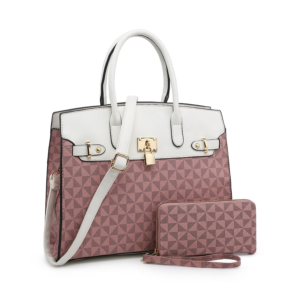 Миниатюра: Poppy Vegan Leather Top Handle Satchel Handbag Tote Bag with Wallet & Shoulder 