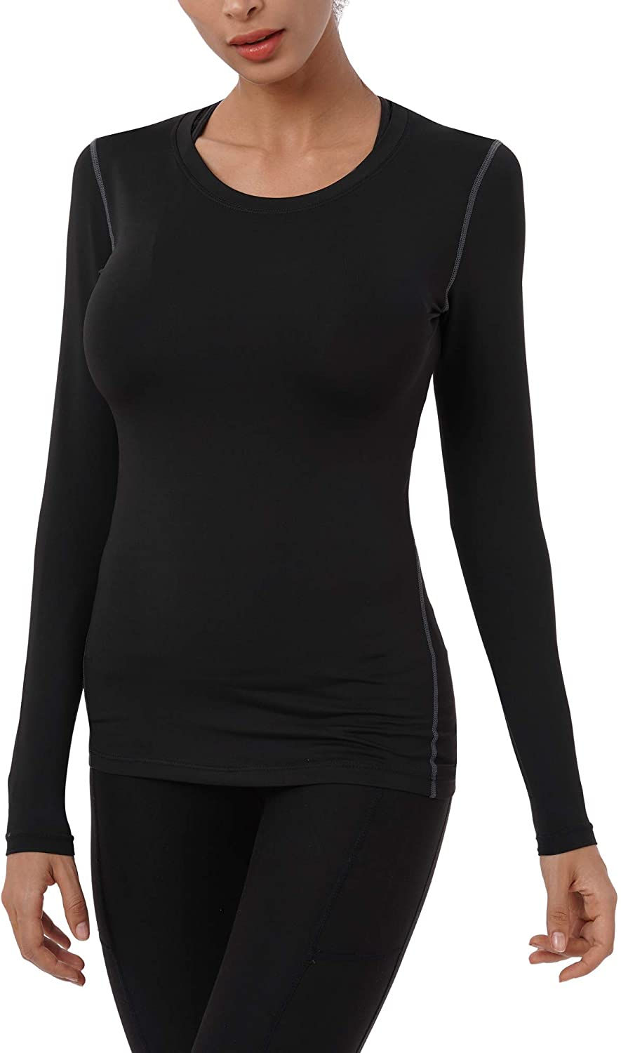 थंबनेल: Neleus Women's 3 Pack Athletic Compression Long Sleeve T Shirt Dry Fit