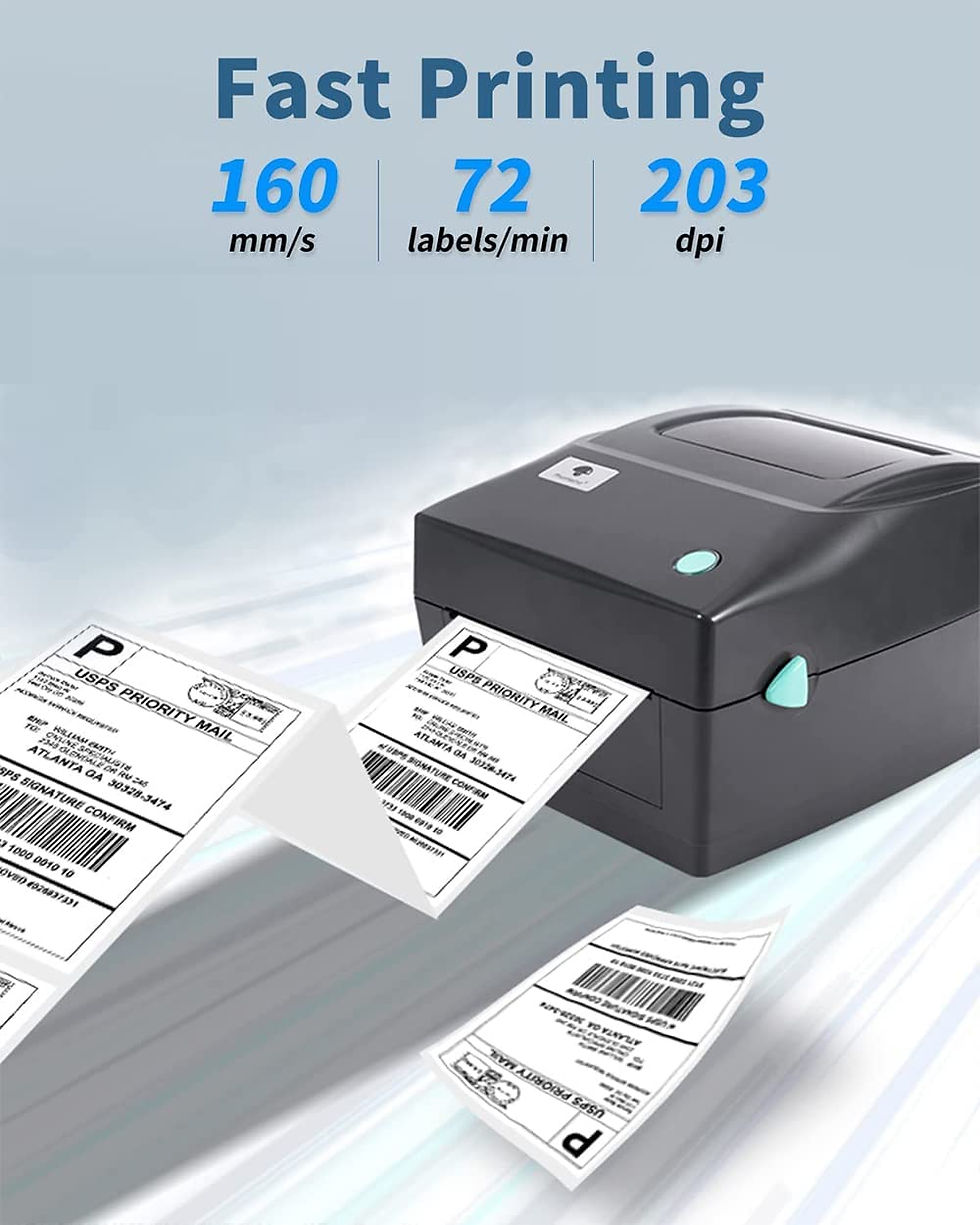 サムネイル： 4x6 Shipping Label Printer - 150mm/s Desktop Label Printer Thermal Label Maker 