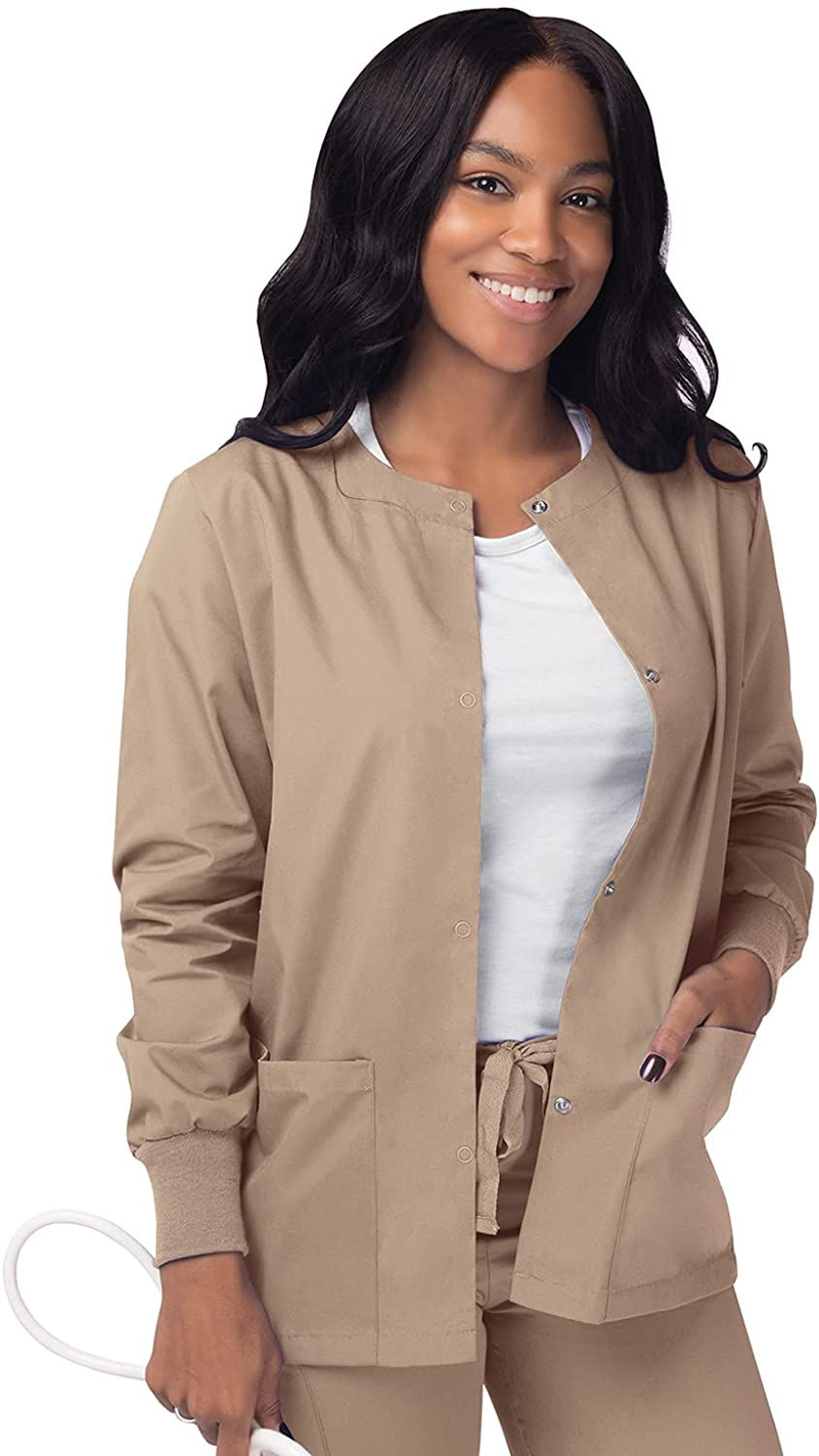 थंबनेल: SIVVAN Scrubs for Women - Front Snap Warm - Up Jacket