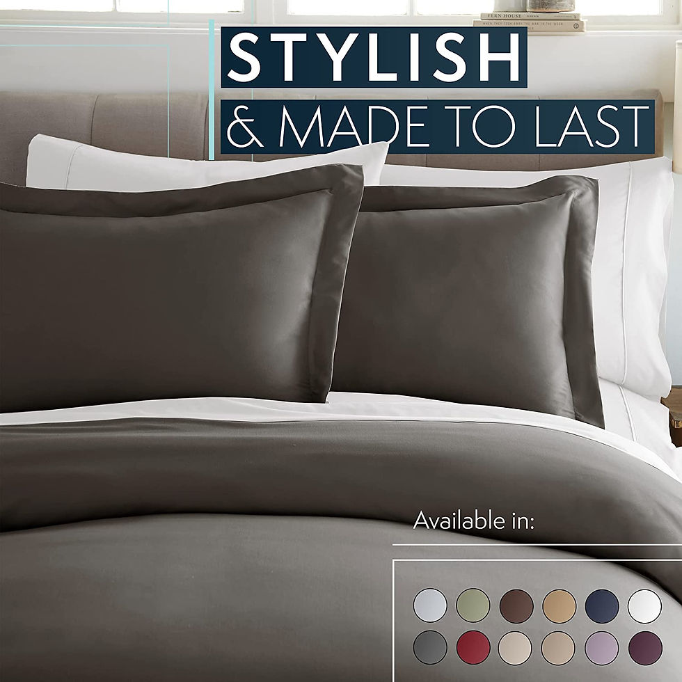 Thumbnail: HC COLLECTION Queen Duvet Cover Set - 1500 Thread Lightweight Duvet Covers with