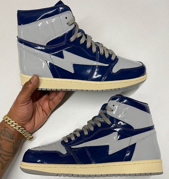 Miniaturbild: High quality custom AJ 1 basketball men's large sneakers outdoor running sports