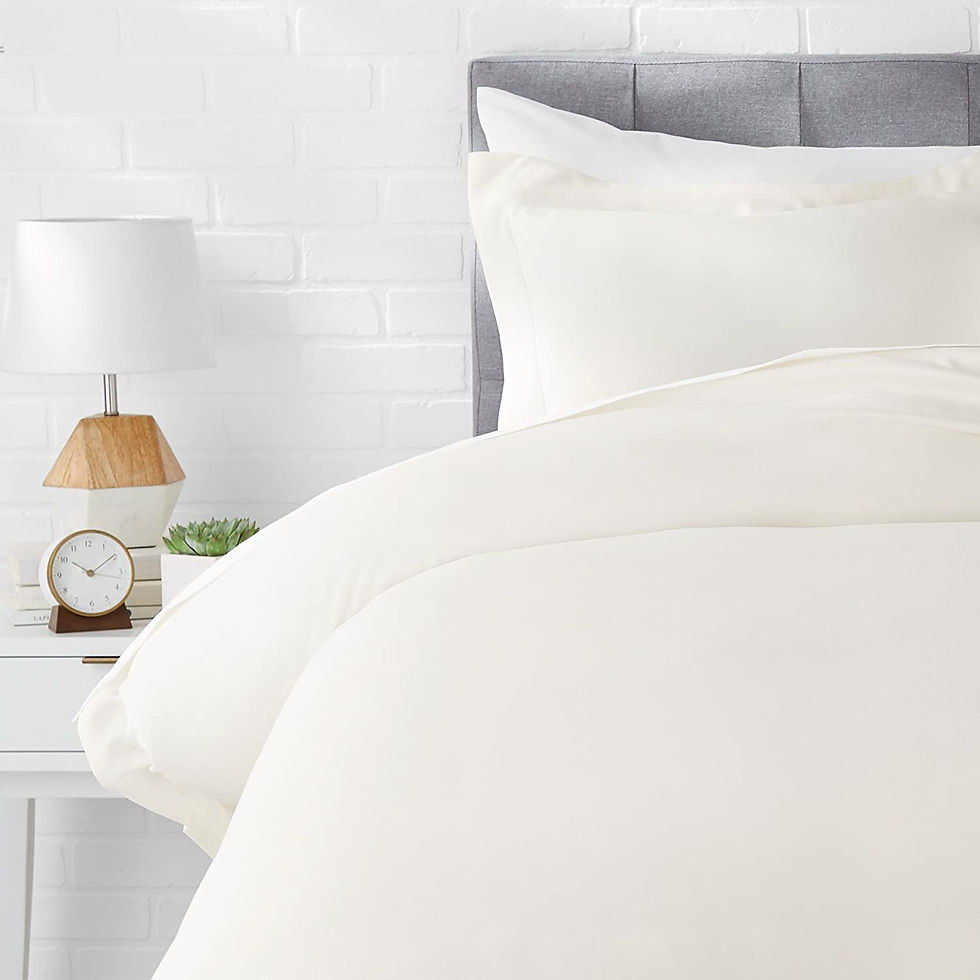 الصورة المصغرة: Amazon Basics Light-Weight Microfiber Duvet Cover Set with Snap Buttons - King,