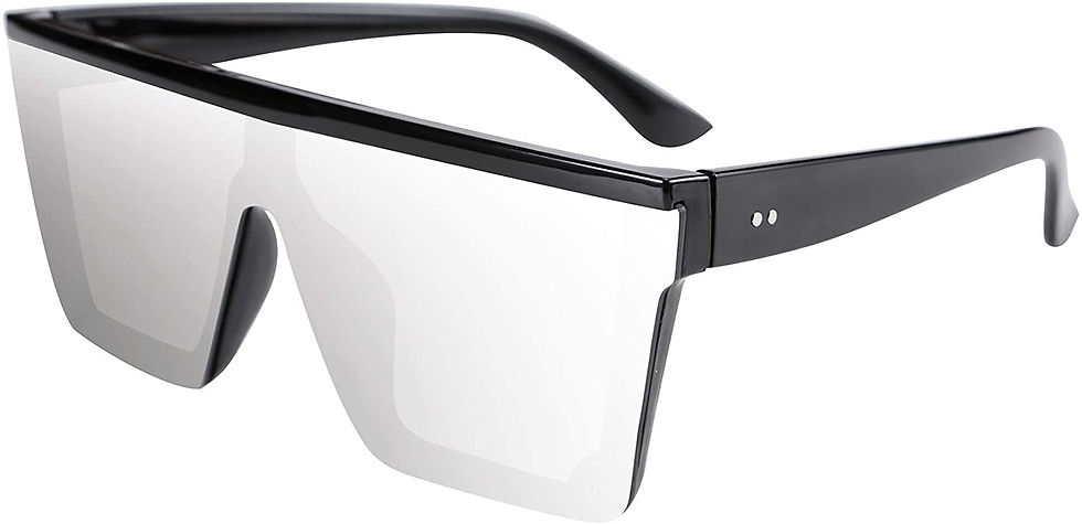 Miniature : FEISEDY Women Men Flat Top Shield Sunglasses Oversized Square Rimless Shades UV