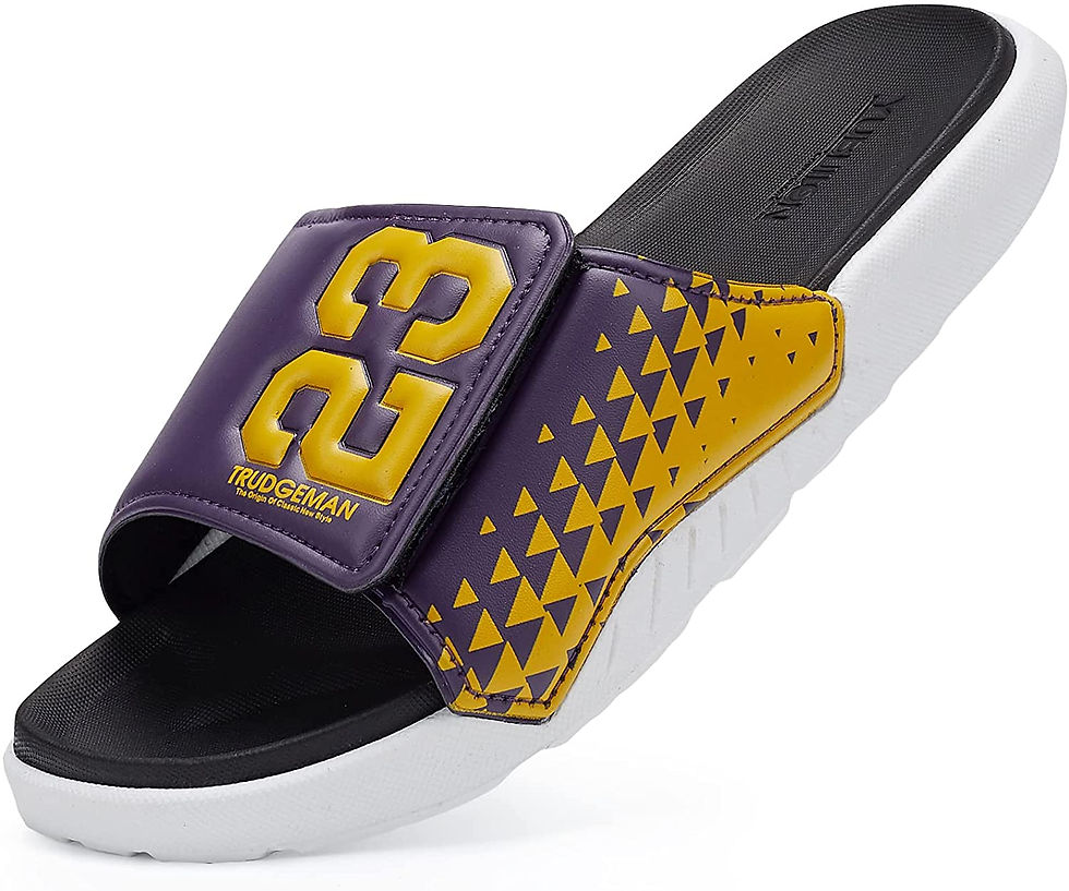 الصورة المصغرة: Men's Athletic Adjustable Slide Sandals with Velcro Lightweight Comfort Slip On
