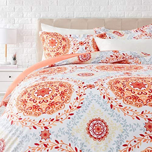 الصورة المصغرة: Amazon Basics Light-Weight Microfiber Duvet Cover Set with Snap Buttons - King,