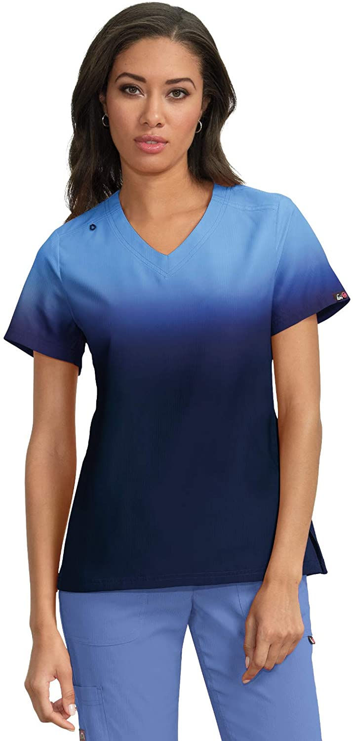 थंबनेल: KOI Lite Zip Pocket Ombre Reform Scrub Top for Women