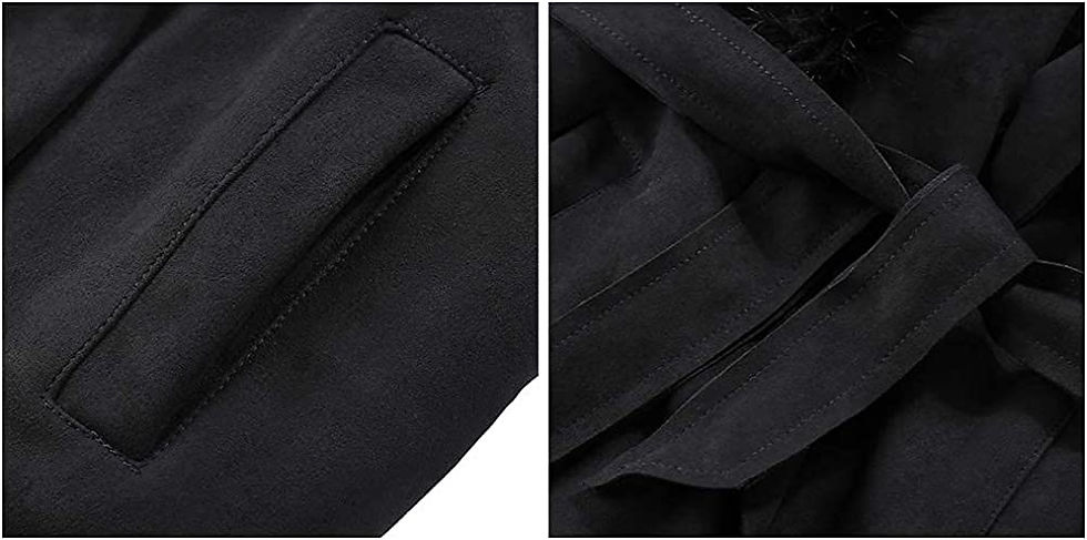 Miniature : Giolshon Women Faux Suede Leather Jacket Fall and Winter Fashion Long Motorcycl