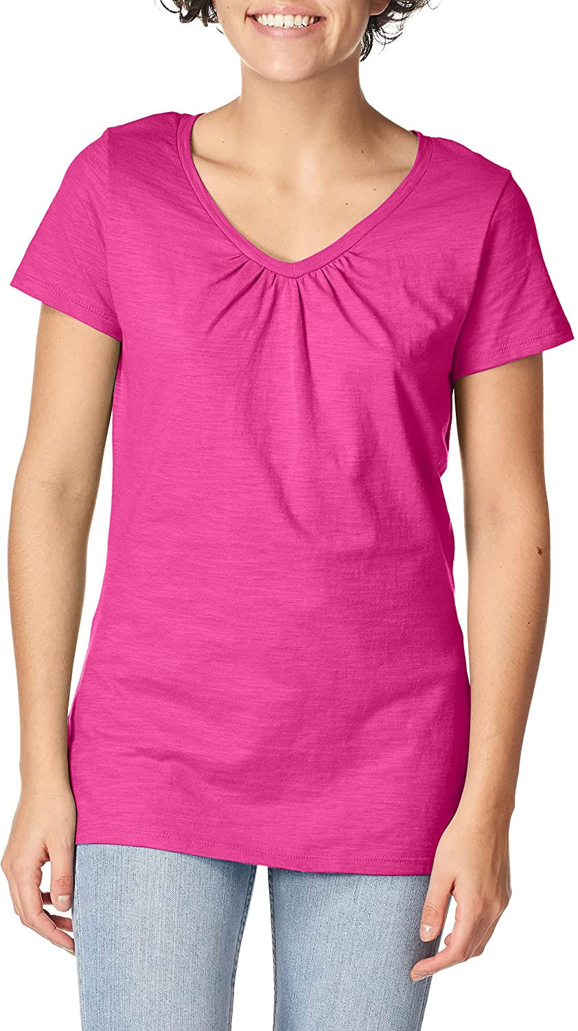 थंबनेल: Hanes Women's Shirred V-Neck T-Shirt