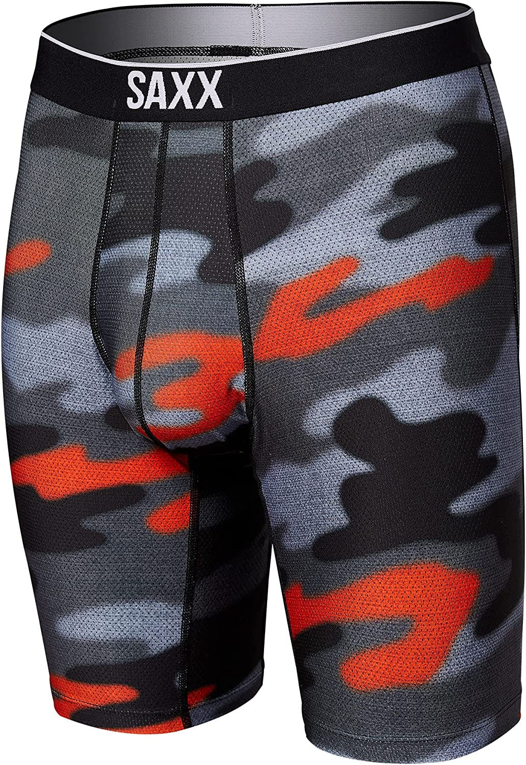 Saxx Men's Underwear – Volt Breathable Mesh Long Leg Boxer Briefs with Built-